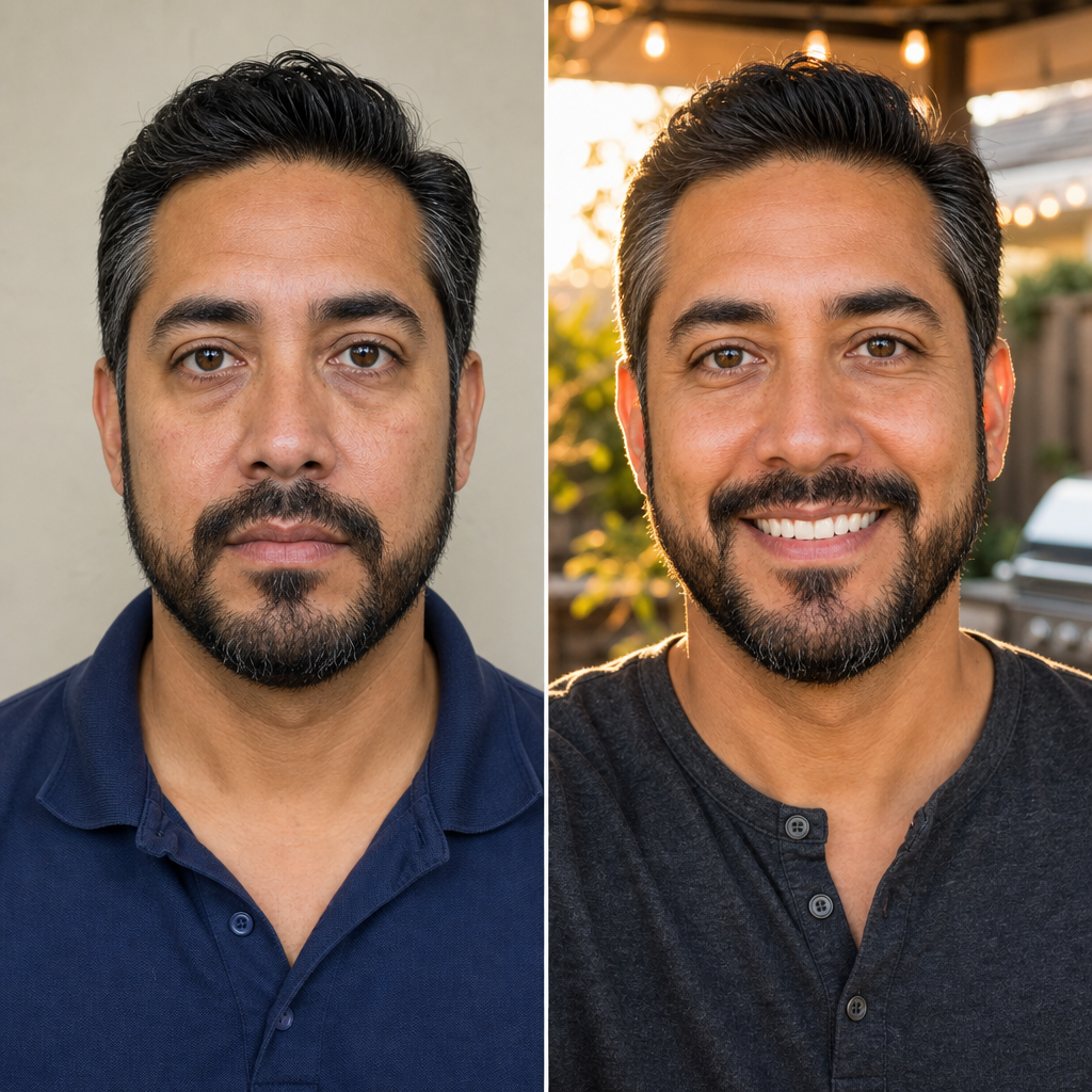 Before and after results from WellMensRX NAD+ therapy, man in his 40s